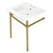 Fauceture KVPB25227W47 Dreyfuss 25" Console Sink W/SS Leg (4", 3 Hole), Wht/Brass KVPB25227W47 - alternate 1